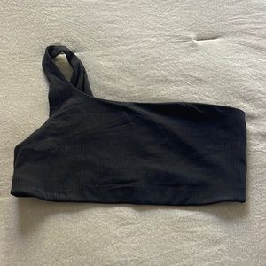 Lululemon ribbed asymmetrical sports bra.